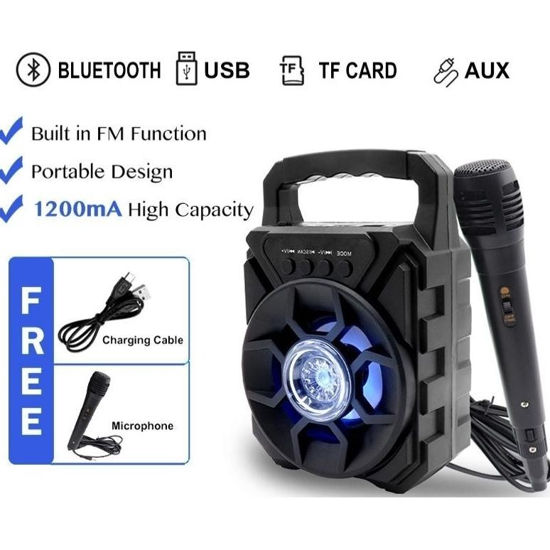 "Hemat Besar, Tampil dengan Gaya." Speaker Bluetooth Karaoke Free Mic 3,5Inchi Salon Aktif Portable Radio Fm Mp3 Super Bass Speaker Aktif Wireless Music Box Mini ||
