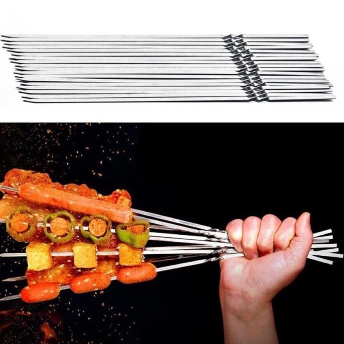 TUSUK SATE BARBEQUE STAINLESS STEEL TABUNG PENYIMPANAN, DAPAT