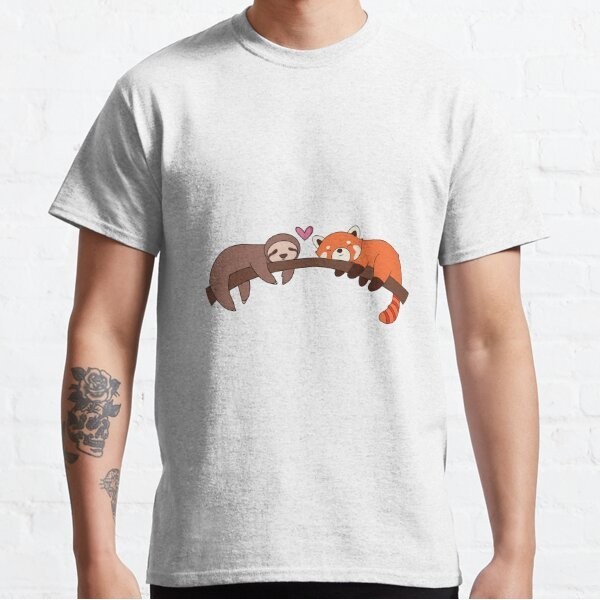 Baju Kaos Sloth and Red Panda Love