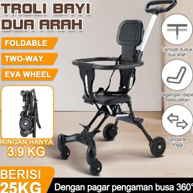 Troli Bayi Dua Arah Stroller Baby  Lipat Kereta Dorong Bayi Xadullxa