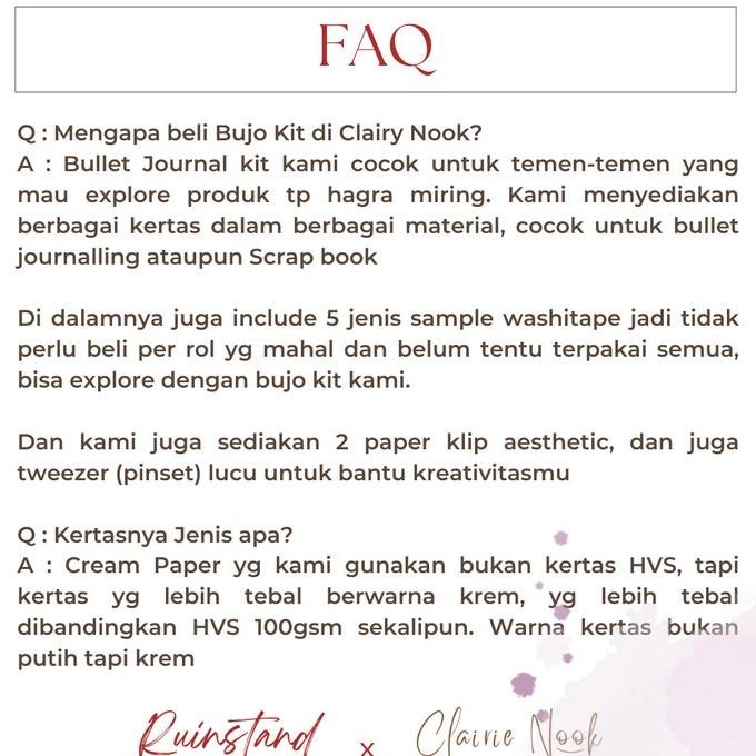 

Kualitas No1 Bullet Journal Kit Healing - Jurnal Kit - Scrapbook Kit Clairie Nook