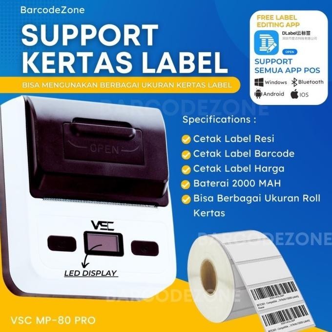 

Label Sticker Printer Thermal Vsc Mp - 80L Sticker Pengiriman Xaworld