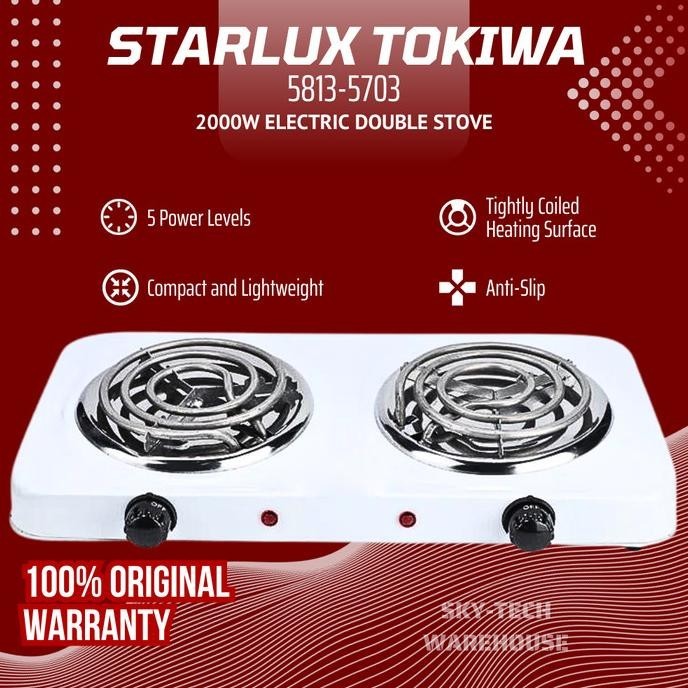 Kompor Listrik Portable 2 Tungku 2000W Xacokxa