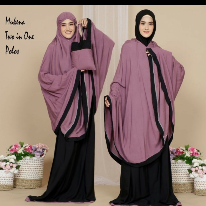 COD Mukena Salwa 2 IN 1 polos