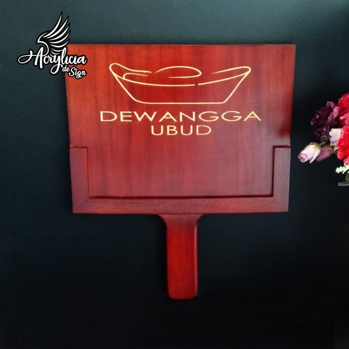 Teak Wood Paging Board / Airport Sign / Papan Jemput Tamu