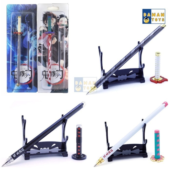 

Pulpen Tanjiro Anime Demon Slayer Sword Pen Panjang 20 Cm Stand & Refi