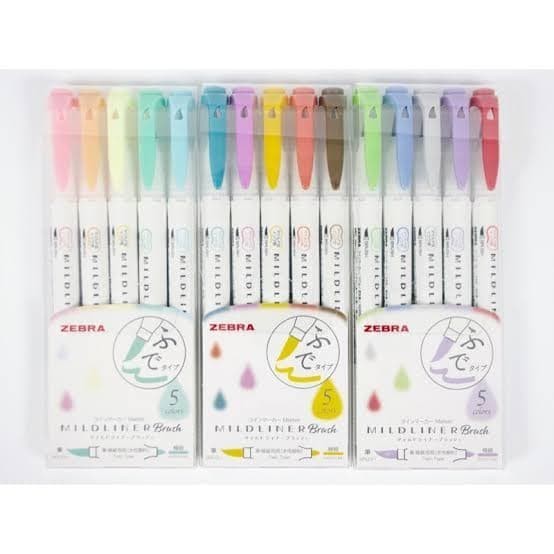 

Highlighter Zebra Midliner Brush Set 5 ( Pk/Or/Ye/Bg/Bl )