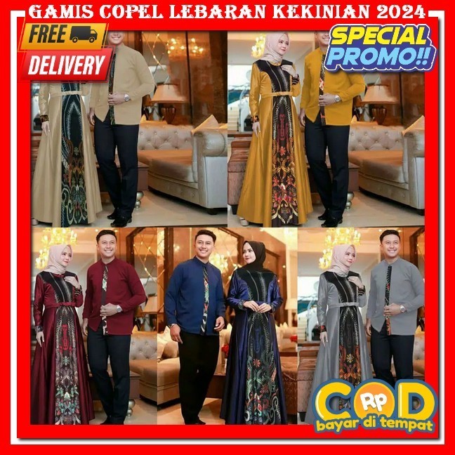Sarimbit Royal Series Ethica 2024 Kagumi 300 Viola Taupe Cp Malika/ Couple Batik Pesta/ Kapel Gamis 