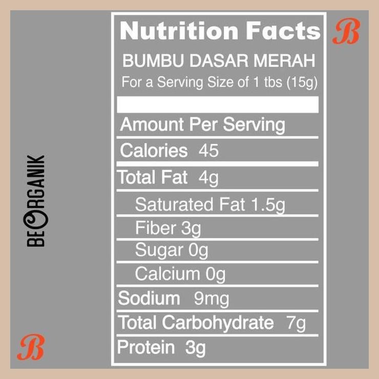 

| ORB | BUMBU DASAR MERAH BEORGANIK 250GR