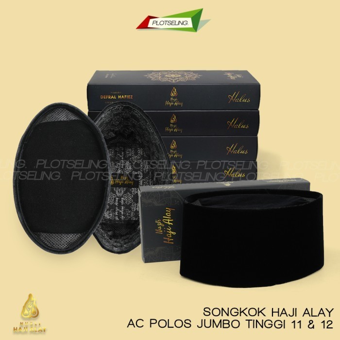 Songkok H. Alay Jumbo Hitam Ac Tinggi 11 Dan 12 Anak-Dewasa Nomor 3-9