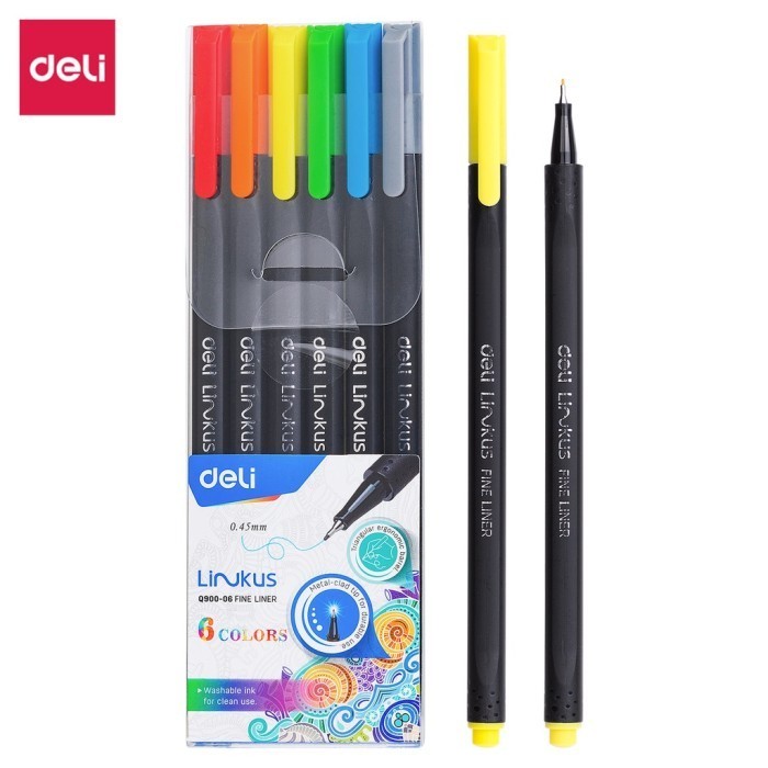 

Terlaris Deli Fine Liner Linkus Pulpen Spidol Untuk Menggaris 6/12 Warna 0.45Mm Hemat