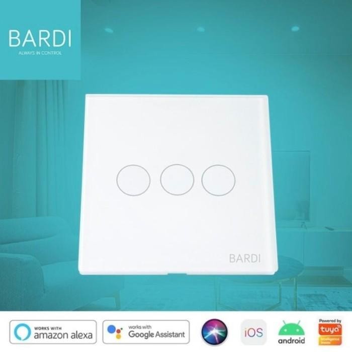 BARDI SMART WALL SWITCH 3 GANG EU WIFI SMART HOME - SAKLAR LAMPU