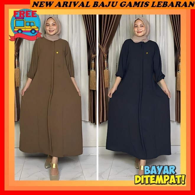 Dress Lebaran Kekinian Terbaru 2024 Rayon Bahan Adem Premium S M L Xl Bj Games Wanita Muslim Terbaru