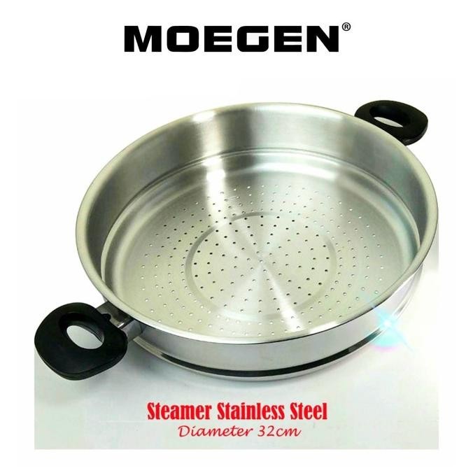 Steamer Tinggi Stainless Steel Kukusan Tinggi Untuk Wok Pan 32Cm Stok Terbatas