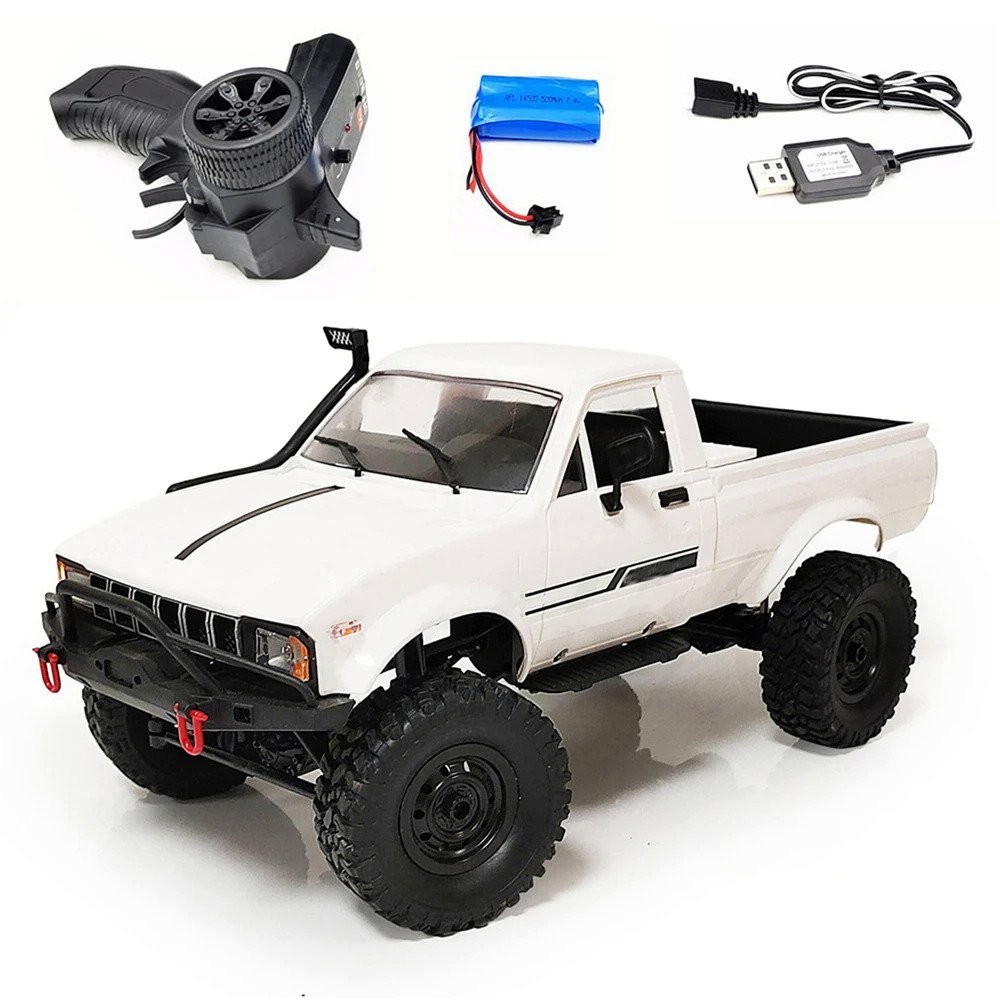 ☀WPL C24 Skala Penuh Upgrade C24-1 Mobil RC 1:16 4WD Radio Kontrol Off-Road Mobil RTR KIT Mesin Peng
