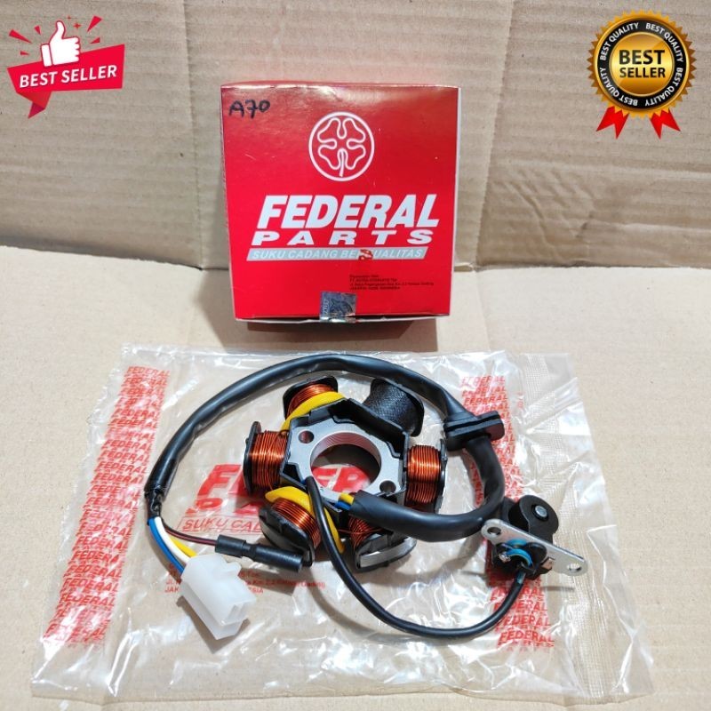 Spull Spul Spoll Sepul Assy Stator Set Pulser Honda Supra X Lama Old KEV Federal Original ORI Asli