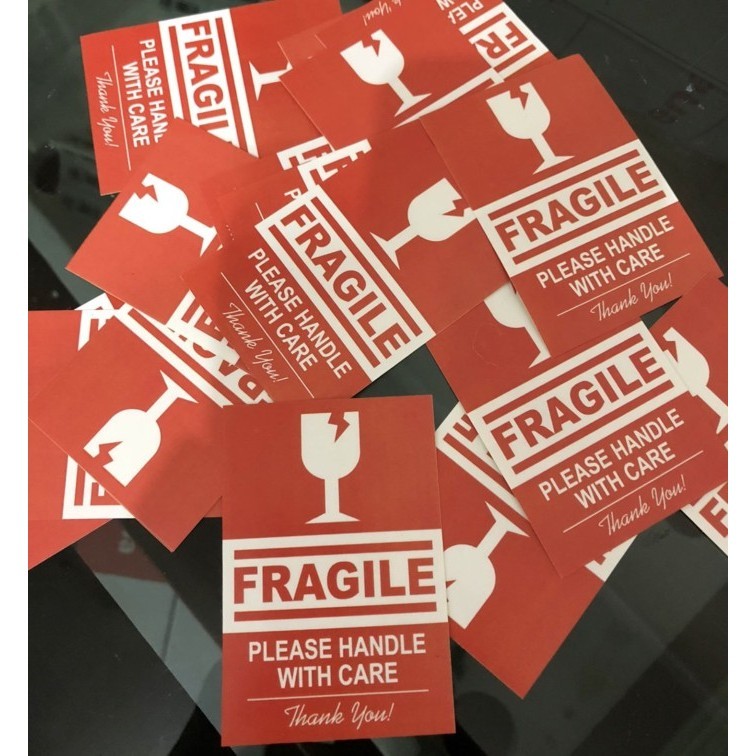 

\\\\\] sticker Fragile / stiker label pengiriman barang pecah / kaca / gelas