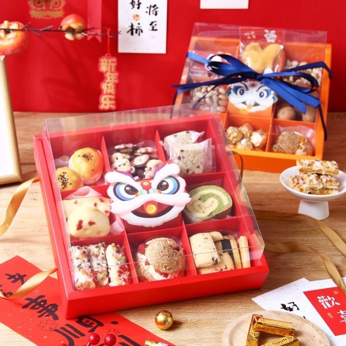 

Kotak Sekat 9 K55 Dus Kue Box Mika Puding Pia Mini Cake Eggtart 029