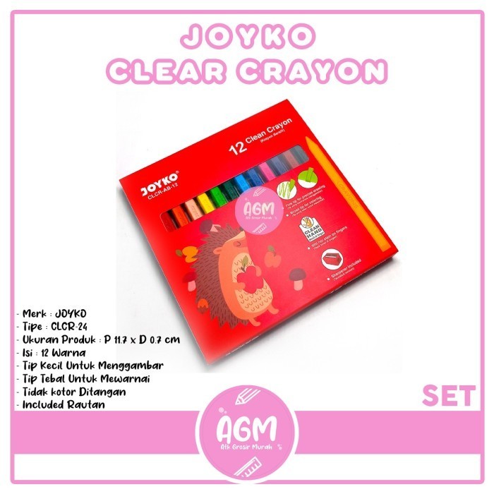 

Jual Joyko Clear Crayon Clcr-Ac-12 Pack Berkualitas