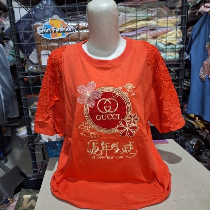 [THE NEW BEST SELLER] Kaos Lengan Pendek Import Jumbo XXXL Tiramisu Aplikasi Bordir