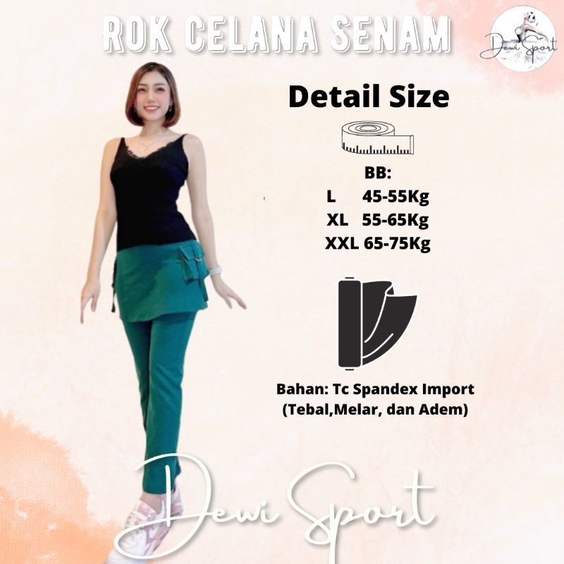 [HARGA SPESIAL] TERBATAS Celana Rok Kantong Senam Wanita/ Rok Celana Senam Berkantong/ Rok Kantong