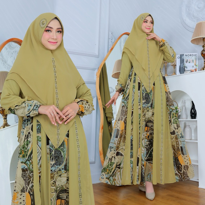 Gamis Wanita Terbaru 2024 Games 3In1 Simpel Baju Muslim Remaja Setelan Ghamis Dewasa Jumbo Mewah Max