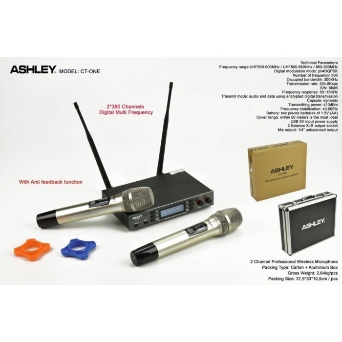 New Microphone Wireless Mic Ashley Ct-One Original (Free Koper)