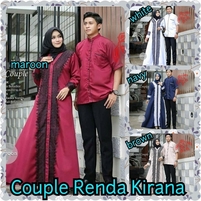 Baju Gamis Couple Keluarga Suami Istri Pasangan Terbaru Buat Kapelan Kemeja Dan Gamis Batik Kombinas