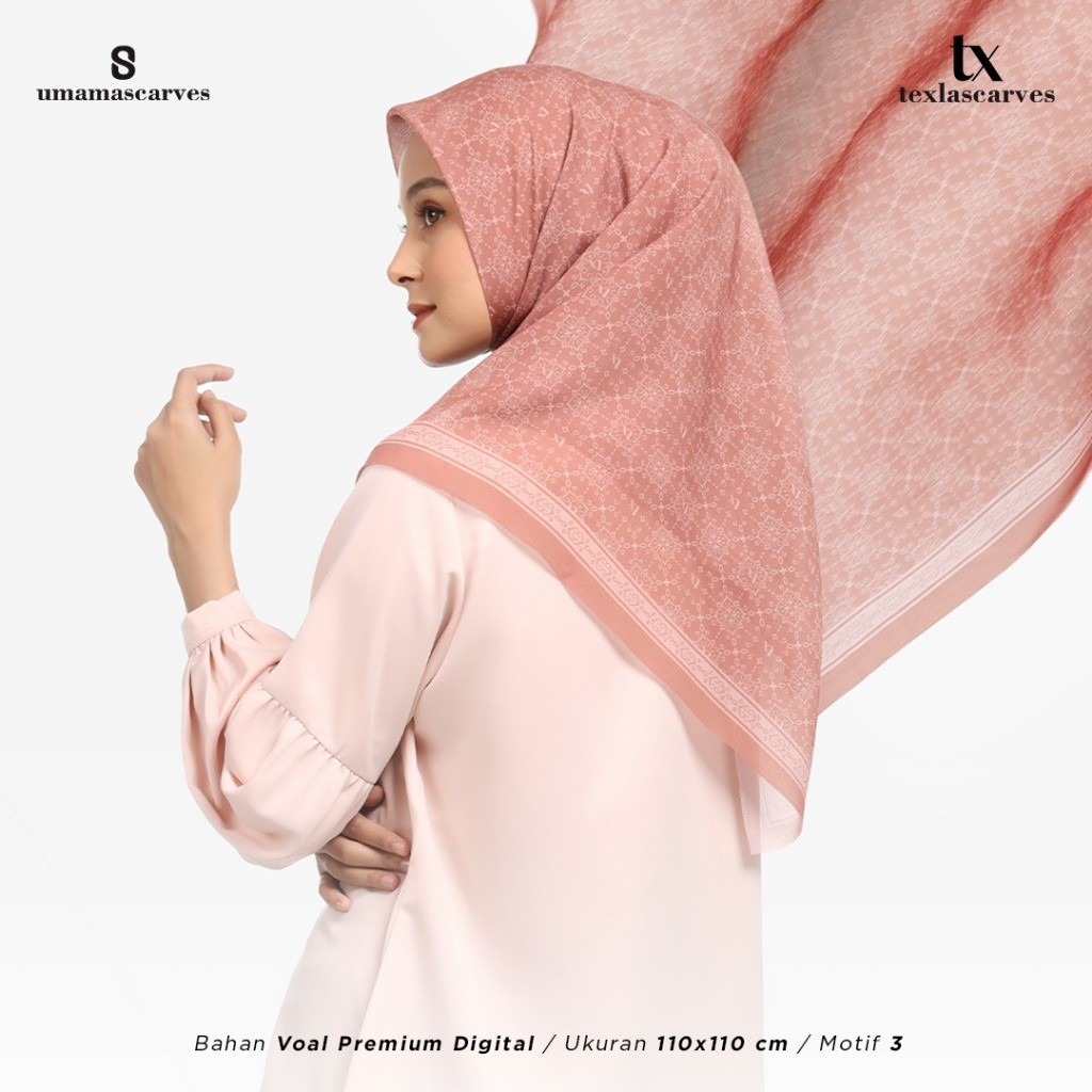 [SVT COLLECTIONS] BOX TEXLA SCARVES MOTIF BY UMAMA SCARF FREE BROOCH Hijab Voal Motif Umama