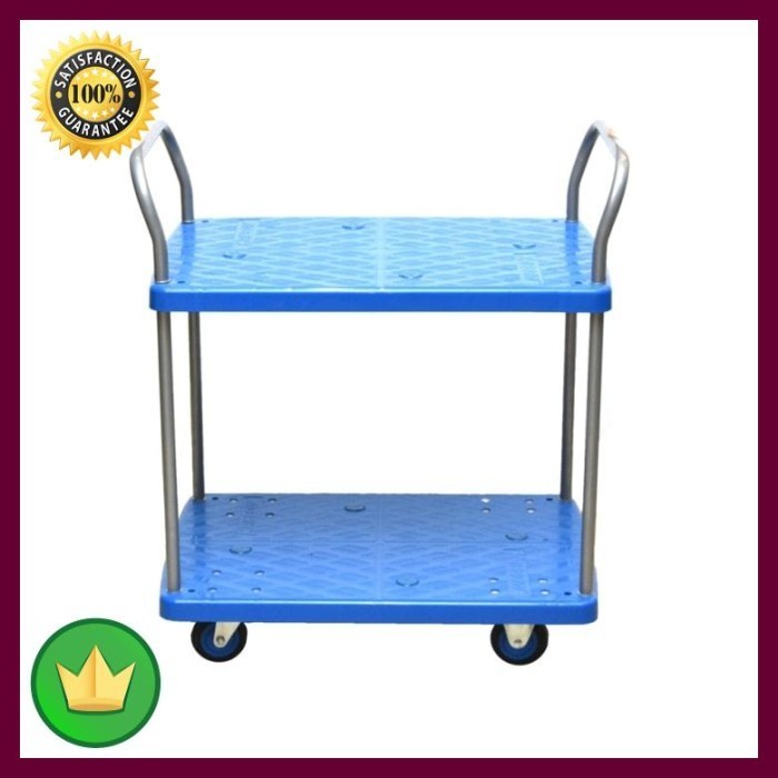 TROLI BARANG 2 RAK 150 KG - BIRU