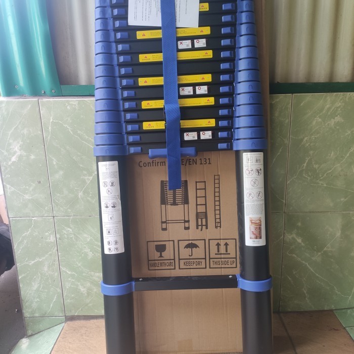 TANGGA ALUMUNIUM TELESKOPIK 6 METER (BIRU)
