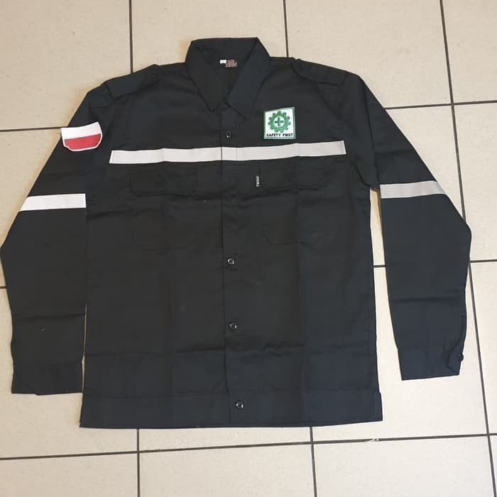 BAJU KERJA SAFETY PLUS LOGO / BAJU PROYEK / SERAGAM SAFETY