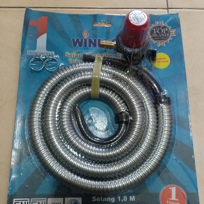 Selang Gas Lpg + Regulator Pressure 1Set Merek Winn Gas