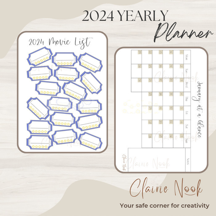 

BARANG TERLARIS Clairie Nook Yearly Planner 2024 / Jurnal / Journal / Diary Planner