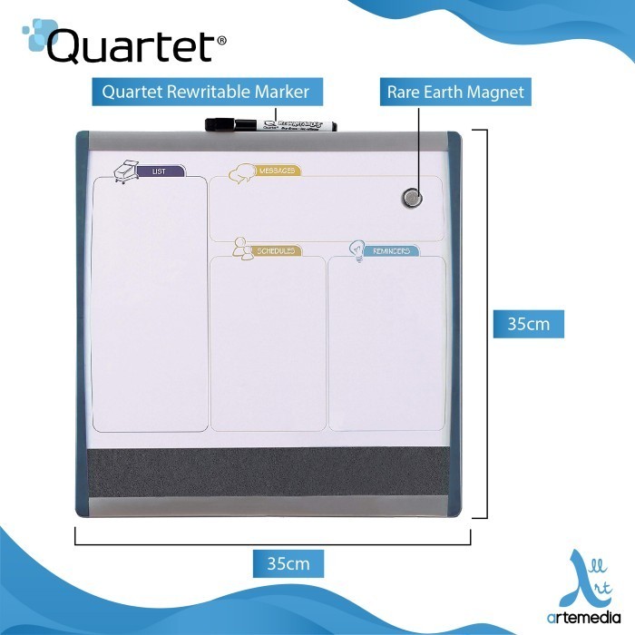 

BARANG TERLARIS Quartet Whiteboard - To Do Planner 14'x14' (35.5cmx35.5cm)