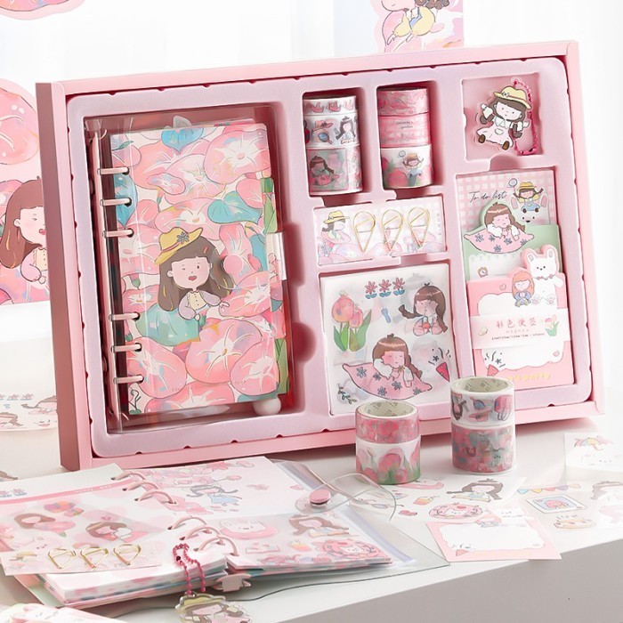 

BARANG TERLARIS Dorothy Journal Kit Set Gift Box agenda diary a6 binder stiker hampers