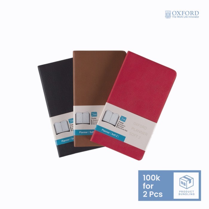 

BARANG TERLARIS Buku Agenda Oxford Planner PU Pocket Hitam, Coklat, Merah (get 2pcs)