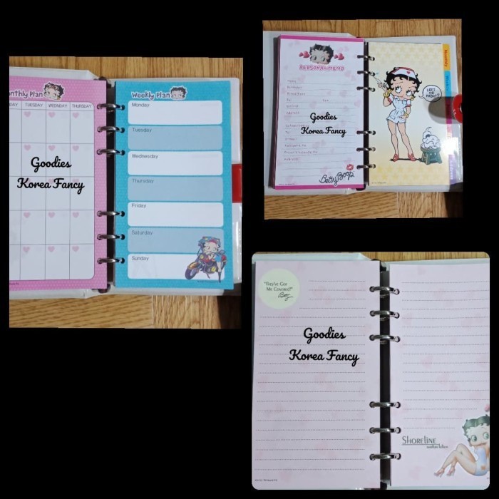 

BARANG TERLARIS Betty Boop Organaizer Agenda Weekly Planners