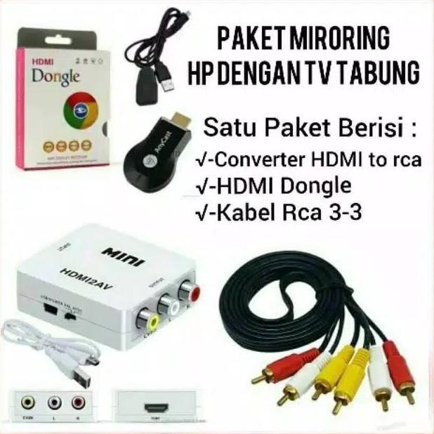 Diskon Paket Mirroring Hp Ke Tv Tabung Anycast Hdmi Dongle Hdmi2Av