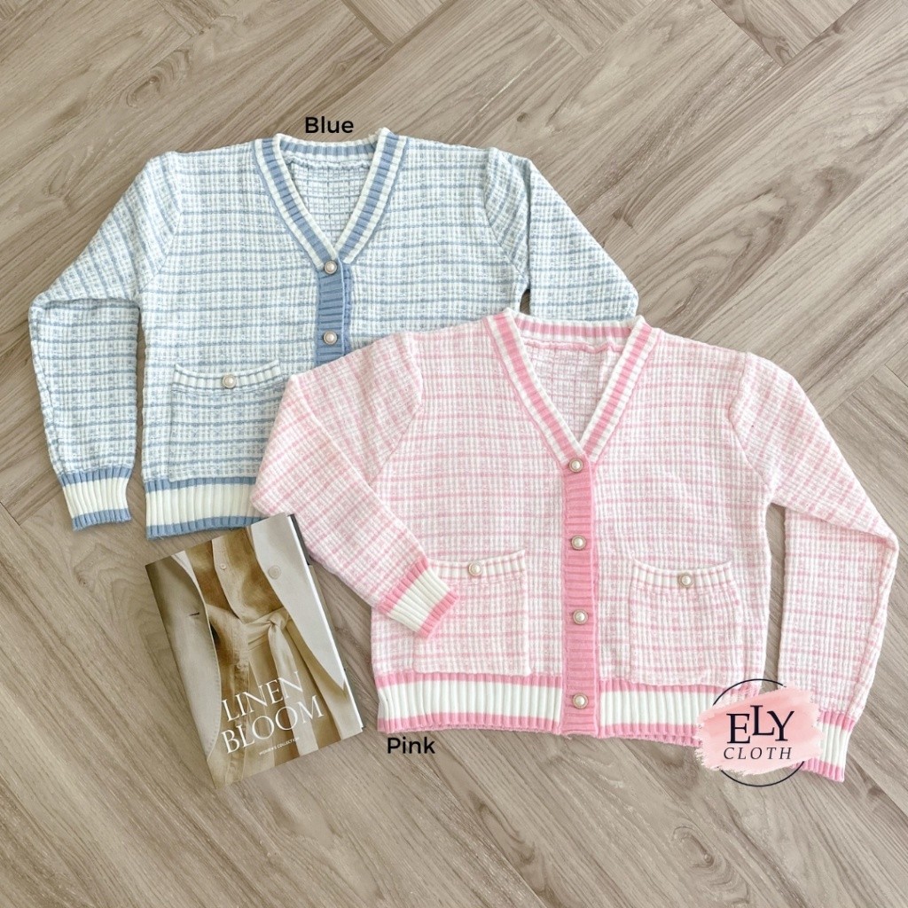 [COLD COLLECTIONS] ELYCLOTH ELENA CARDIGAN CARDIGAN WANITA PREMIUM TWEED KNIT IMPORT