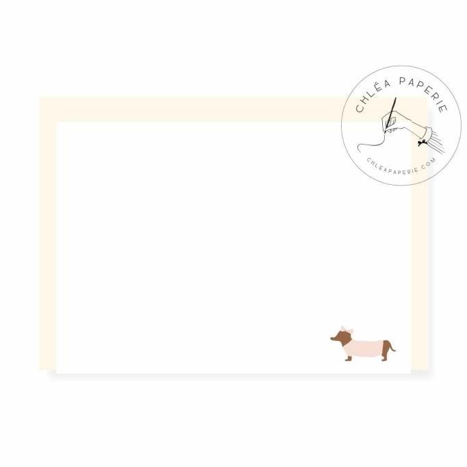

New Note Set / Dachshund In Pink / Stationery Set / Kartu Ucapan Berkualitas