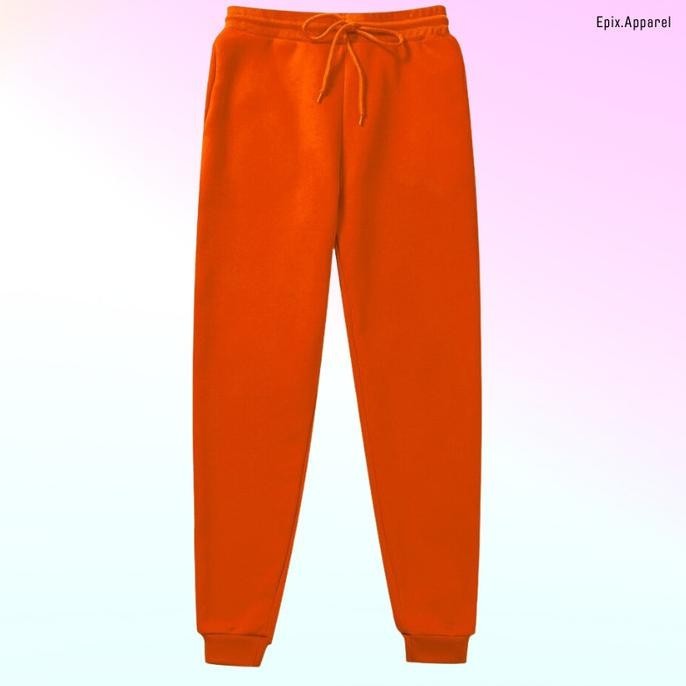 Baru - Celana Training Polos Anak Perempuan Laki 2 6 10 12 14 16 Tahun Orange - Orange, 6/S ~