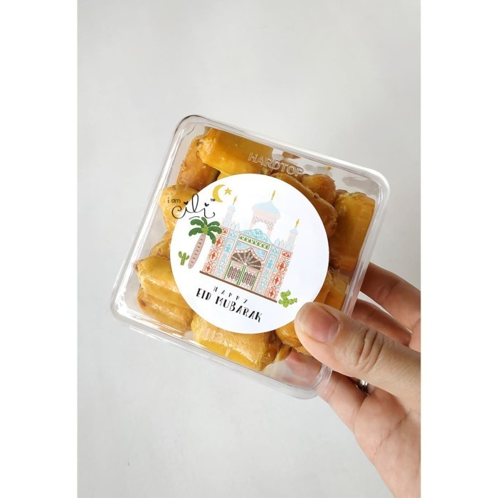 

] (SIF036)stiker bulat toples kue kering tema lebaran [isi 32 stiker]