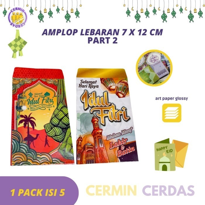 

Part 2 Amplop Lebaran Isi 5 Angpao Thr Idul Fitri Motif Kter Lucu
