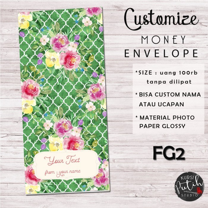 

Amplop Uang / Angpao Wedding Lebaran Custom Nama Motif Garden