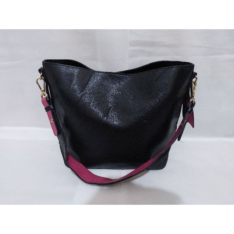 Tas Tote Kulit MCLANEE TIMELESS CHIC Made in Korea 2colour black pink fusia Shoulder Bag