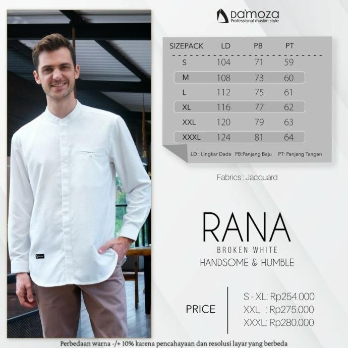 New Sale Koko Lengan Panjang / Koko Rana By Damoza Putih Limited Edition