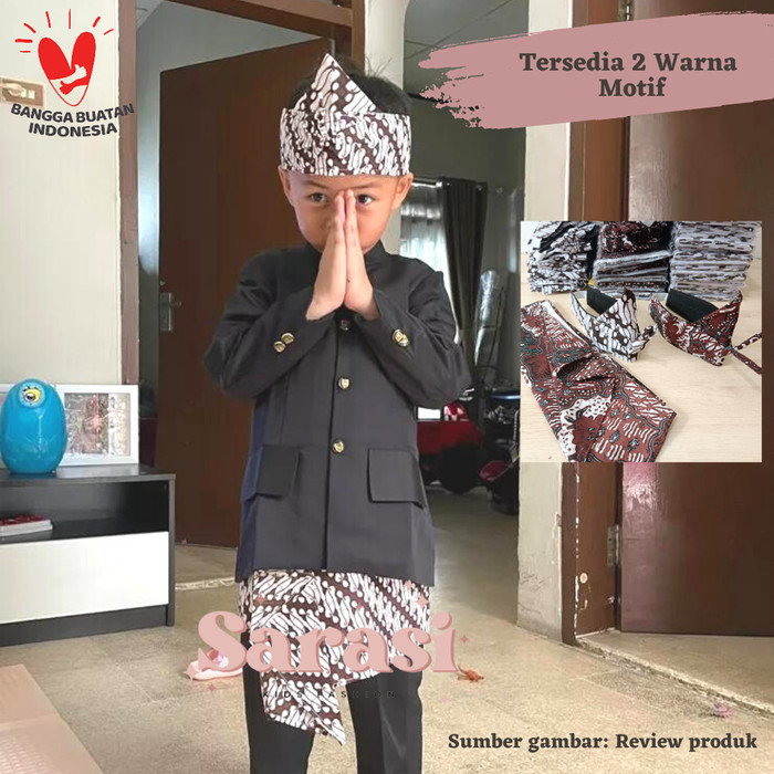 New Baju adat sunda beskap jawa sunda jas hitam anak kostum adat sunda