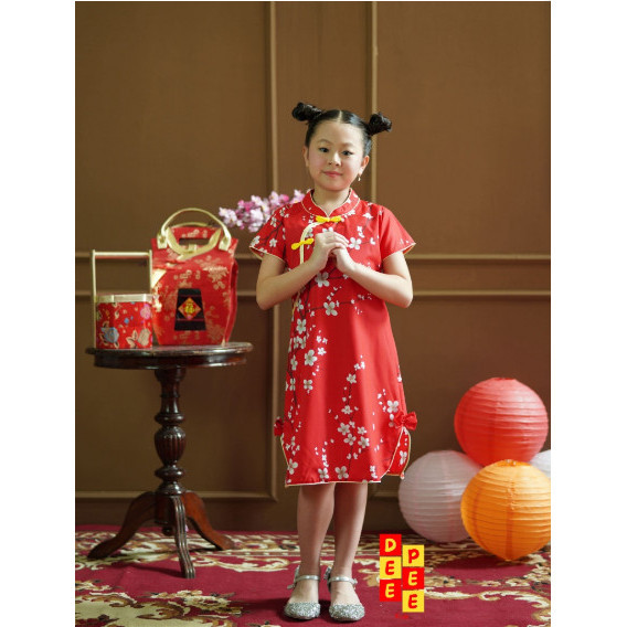 New Cheongsam Sakura deepee.kids Dress Qipao Imlek Wanita bayi dan anak Pe
