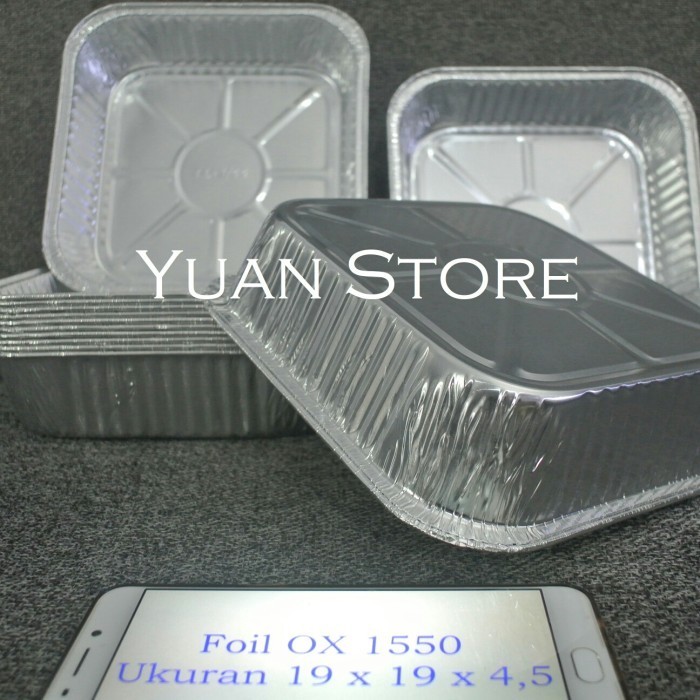 Foil Ox1550 + Tutup Loyang Foil Kotak Aluminium Foil Loyang Kue